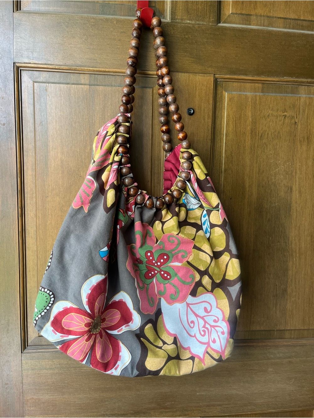 Floral Bead-Handle Hobo Bag Amici